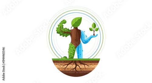 Human-Nature Synergy: Tree, Water, Earth & Life Cycle for Environmental Sustainability