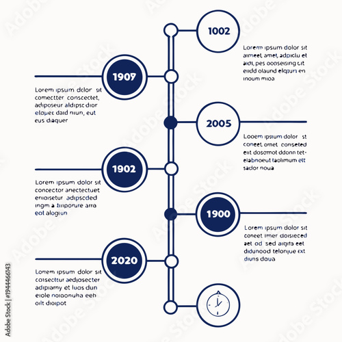 Timeline Infographic with Circles and Lines years