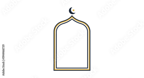 Islamic Arch with Crescent Moon Finial.