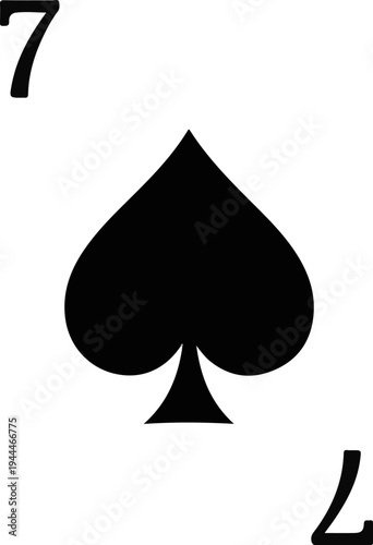 Playing card, seven of spades