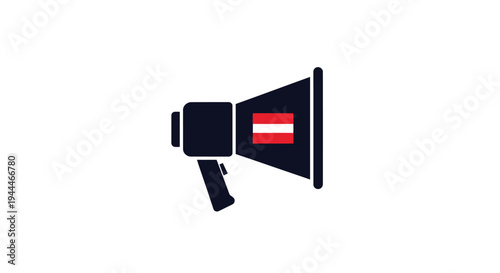 Megaphone Icon with Red Symbol Inside.