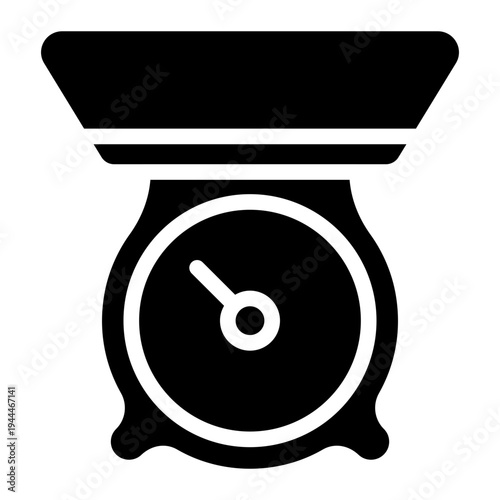 Food scales icon glyph style vector illustration.