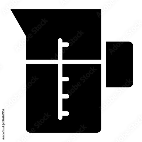 Measuring cup icon glyph style vector illustration.