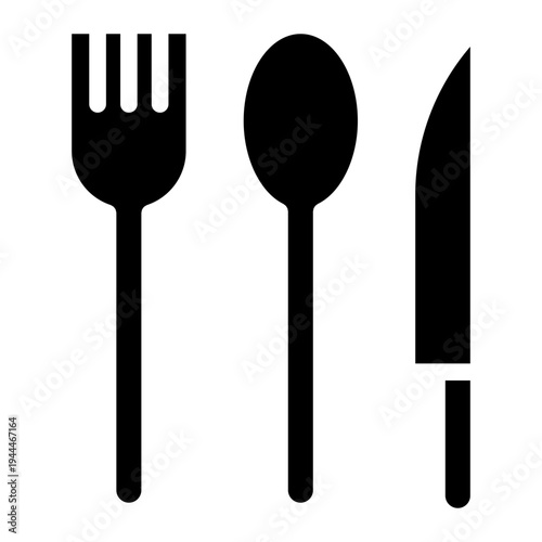 Cutlery icon glyph style vector illustration.