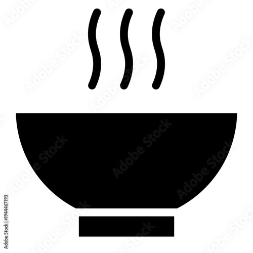 Bowl icon glyph style vector illustration.