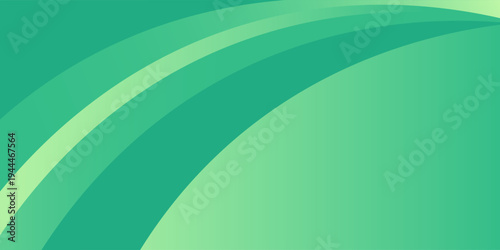 Abstract green gradient background with smooth curved waves and layered shapes, modern minimal design for nature, business, and technology themes. vector illustration,