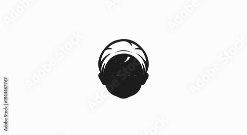 Minimalist silhouette of a child's face with a white headband