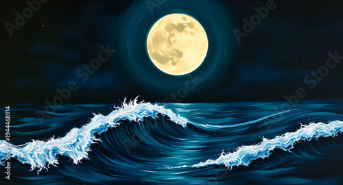 lunar, night, moon, sky, stars, starlight, galaxy, space, cosmic, sea, ocean, waves, wave, water, tide, beach, shore, coastline, horizon, reflection, light, glow, shimmer, calm, peaceful, serene, drea