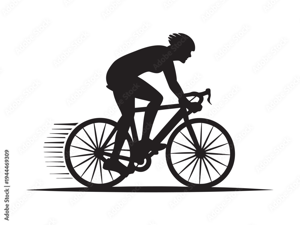 Fototapeta premium Bicycle icon, Racing bike icon, bicycle silhouette style vector illustration