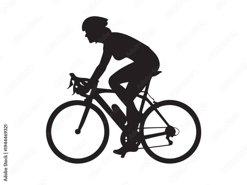 Fototapeta premium Bicycle icon, Racing bike icon, bicycle silhouette style vector illustration