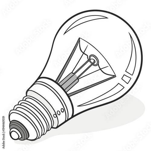 A light bulb with a visible filament