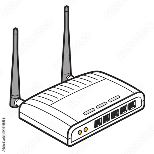 Wireless router with two antennas