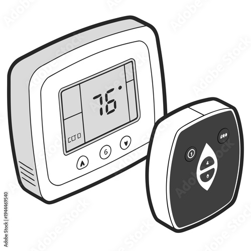 A thermostat and a temperature sensor