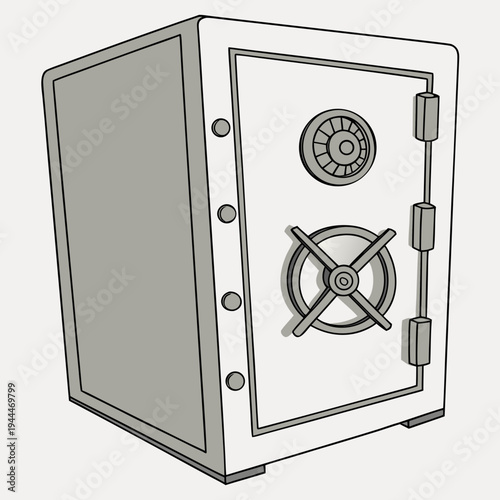 A safe with a combination lock on the front