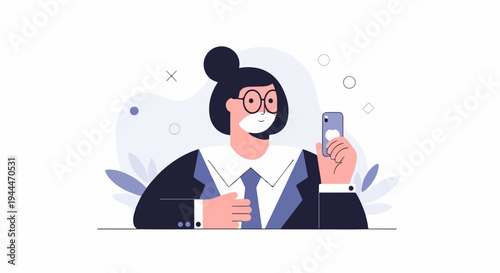 A person wearing glasses and a suit holds up a phone to take a picture