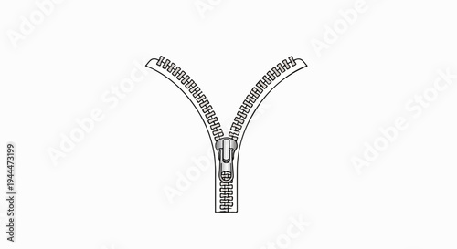 A metallic zipper slider is pulling apart the teeth of a zipper