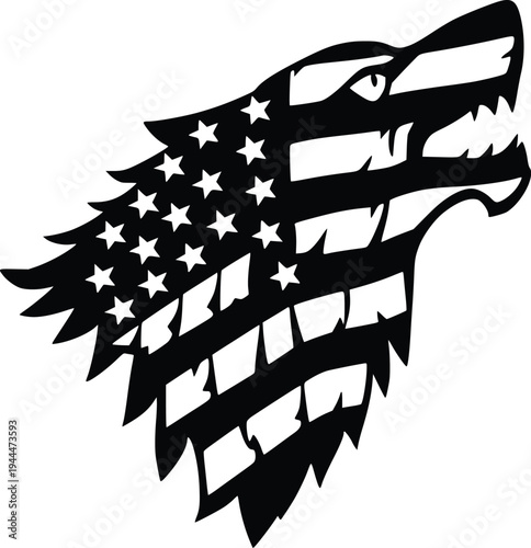 A stylized black silhouette of a rooster with a prominent comb and wattles