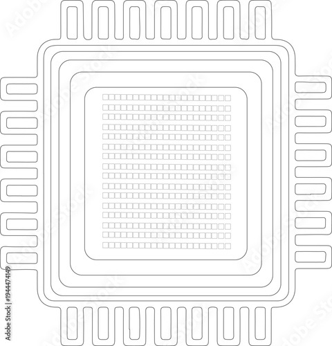 Microchip Processor Icon Technology CPU Circuit Symbol