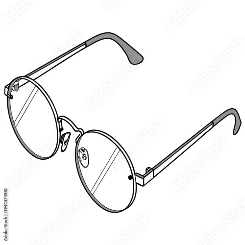 A pair of round metal eyeglasses