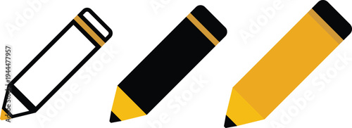 Pencil icons set. Writing and drawing sign. Creative Design Symbols. Graphite pencil and sketch icons
