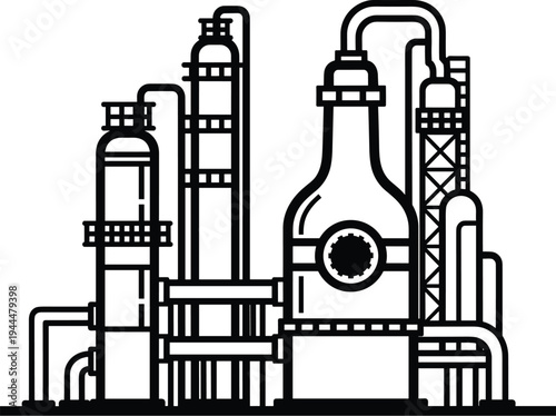 Industrial Oil Refinery Plant Silhouette industry factory
