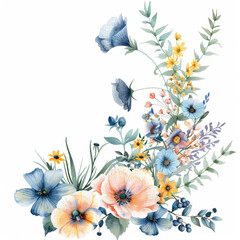 boho floral border clipart, watercolor botanical illustration, isolated on white background --raw --stylize 150 --v 6 Job ID: dc87bfa2-7c97-4f53-a325-84dea580f851
