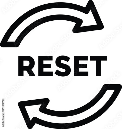 Circular Arrows Reset Symbol with Text refresh restart