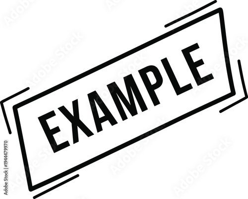 Stamp with word example on transparent background text graphic