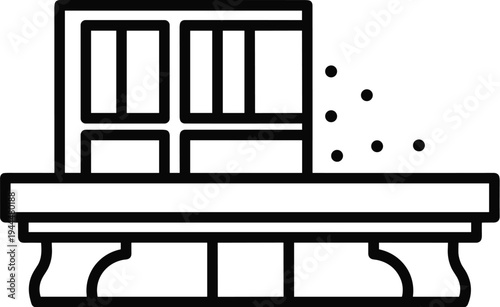 Outline of a Window with Falling Snowflakes winter cold