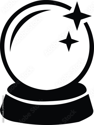 Magic crystal ball icon representing fortune telling astrology prediction mystical spiritual divination and wizard magic concept vector illustration
