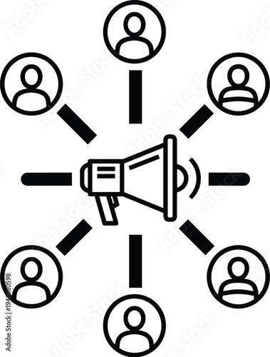 Megaphone Connecting People Network Communication connection