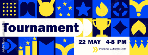 Appreciation icon mosaic and employee trophy pattern with office day card.