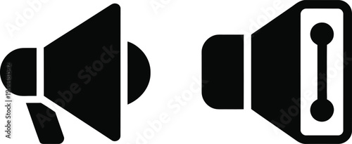 Volume speaker icon set vector illustration megaphone symbol for sound audio music and communication design