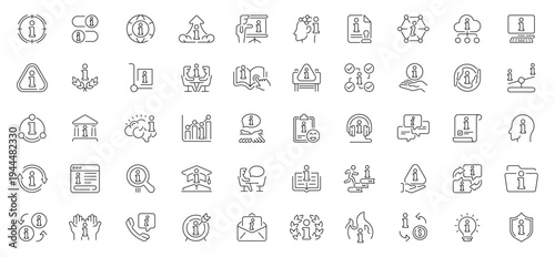 Information icons set. editable line icons, linear, data and knowledge symbols