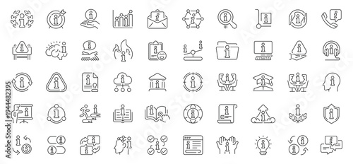 Inform vector icons in line style. Information icons set. Outline INFO icons