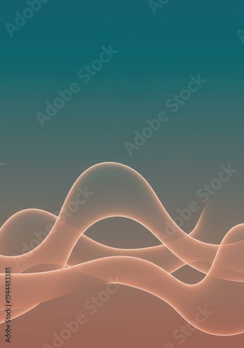 Conceptual evolving gradient flux. Subtle, organic wave patterns shift through a minimalist field, suggesting continuous dynamic motion, soft, template, design