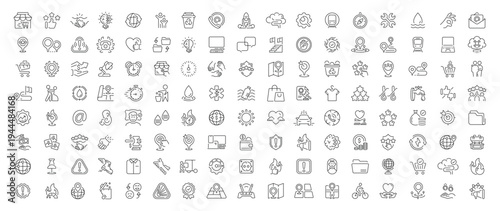 Web development icons set. editable line icons, linear, design and programming symbols