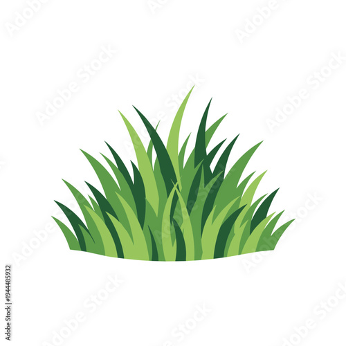 Vibrant green grass blades illustration with a clean white background for design