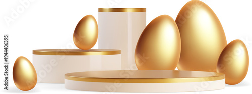 Podiums with Golden Eggs