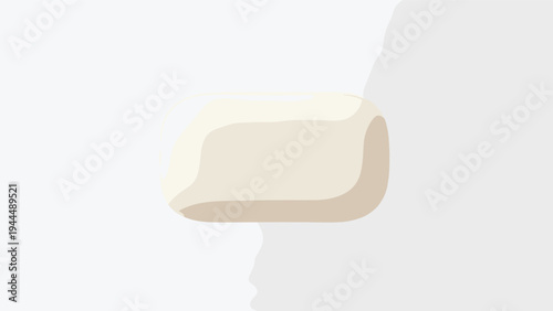Simple beige bar of soap or solid shampoo bar for natural and eco-friendly personal hygiene and bathroom accessory illustrations.