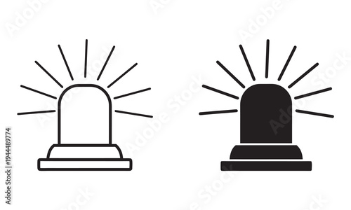emergency siren vector icon, warning signal collection, alert beacon, flashing lamp, safety, emergency alarm vector illustration on white background