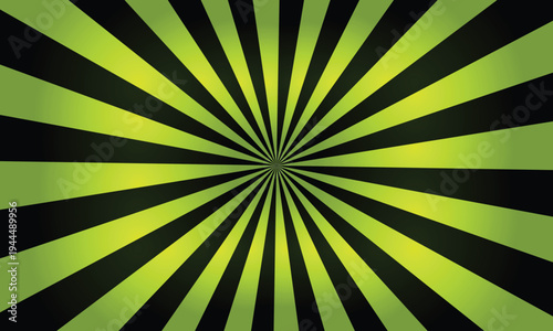 Bright green and dark black rays extend from the center producing a vivid dynamic scene