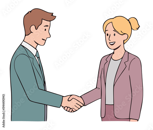 Business handshake partnership agreement vector illustration