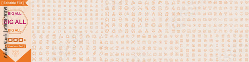 Big mega collection set of 1000 icons: business, shopping, sport, travel, house décor, clothes, device, technology, medical, ecology, food, drink and many more for any cases - stock vector