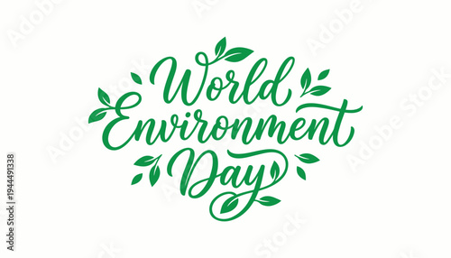 World environment day logo with green leaves