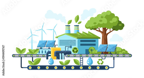 Green Factory with Renewable Energy and Sustainable Production System