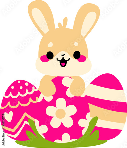 Bunny with Easter Eggs