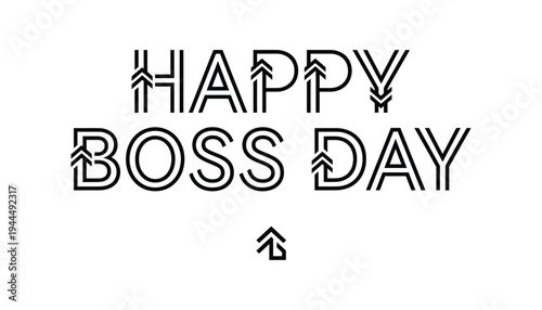 Happy boss day message with arrows