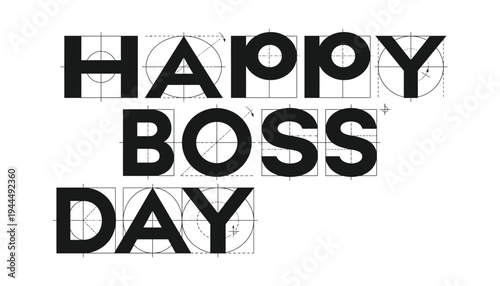 Happy boss day typography design