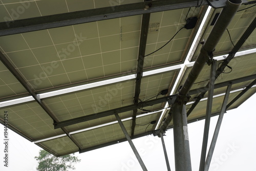 Underside View of Solar Panel Installation